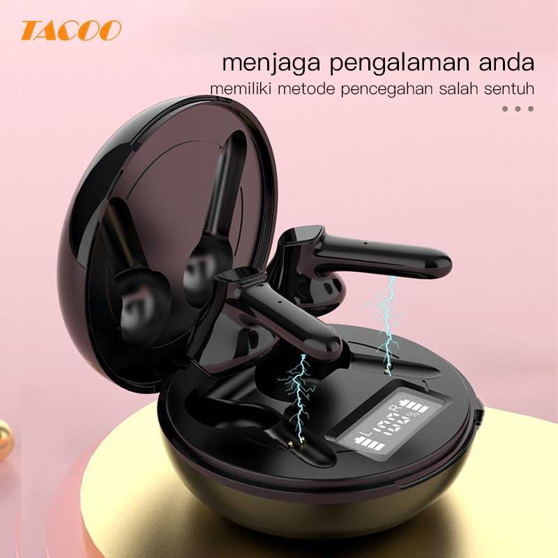 tacoo J63-TWS wireles sport bluetooth one size black