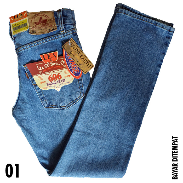 Celana Jeans Pria Lea 606 Original Standar - Bioblitz - Biru Muda, 30