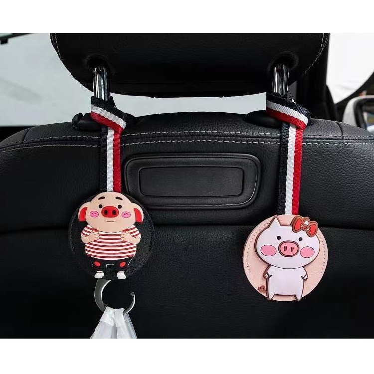 Kait Gantung Belakang Jok Mobil invisible Bahan suede Motif Kartun