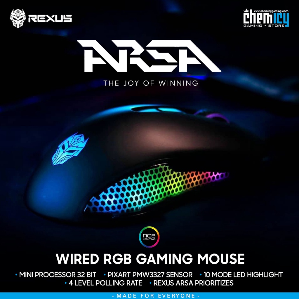 Rexus Arsa RGB Wired Gaming Mouse