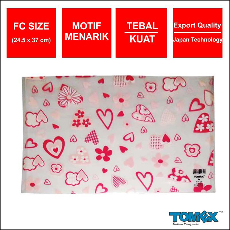 

TOMEX Map Plastik Kancing Smart Pocket Data Bag Horizontal Motif ABSTRAC LOVE Folio 6 Pcs