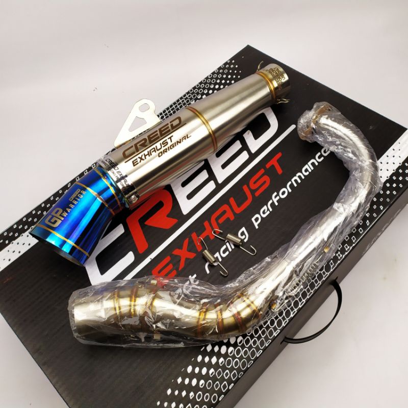 100% Original Creed Exhaust open pipe for Mio sporty, mio i125, soulty, soul i 125, Canister+Elbow s