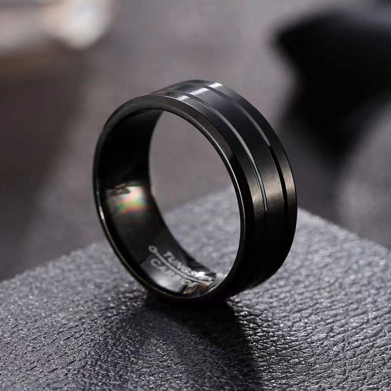 Cincin Tungsten Warna Hitam Untuk Pria