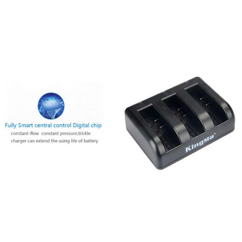 KingMa Charger Baterai 3 Slot untuk Xiaomi Yi 2 4K - BM038 - Black