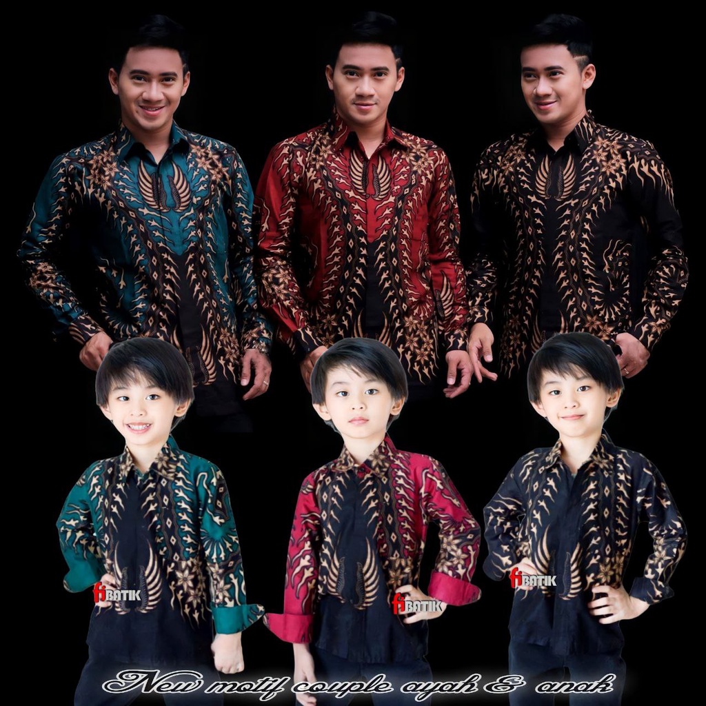 Batik Couple Ayah Dan Anak Laki Laki Modern/kemeja batik pria lengan panjang/Batik pria lengan panjang/Batik pria Lengan pendek/Batik Pria