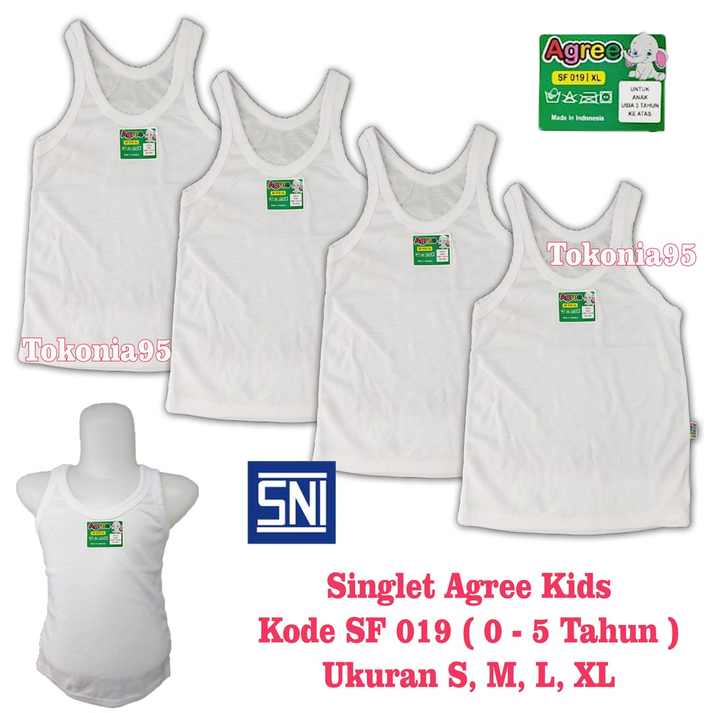 Singlet Agree Kids Kode SF 019 ( 0 - 5 Tahun ) - Kaos Dalam Anak Lembut 0 1 2 3 4 5 Tahun