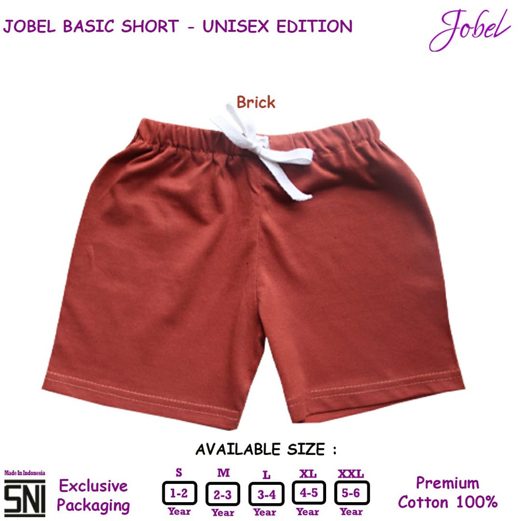 PREMIUM Jobel Celana Pendek Anak 1-6 Tahun Basic Short Unisex Boy Laki by Kazel CBKS