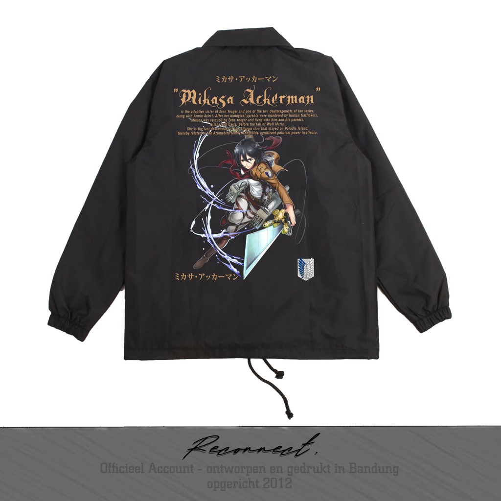 Reconnect Coach Jacket Attack On Titan Mikasa Ackerman - Unisex