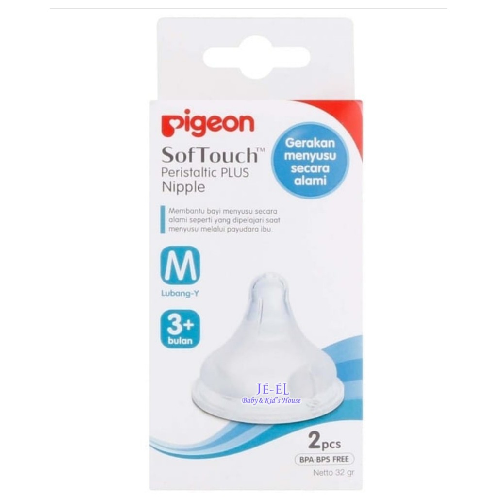 Pigeon Nipple Peristaltic Plus Wide Neck Dot Botol Lebar Kemasan Kotak Isi 2 pcs