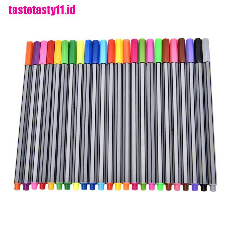 (TTID) 24pcs / Set Spidol Fineliner 0.4mm Untuk Menggambar