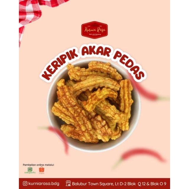 

KERUPUK JAAT PEDAS 250 gr / KERUPUK AKAR PEDAS / JAJANAN PEDAS / SNACK KILOAN / KURNIA RASA