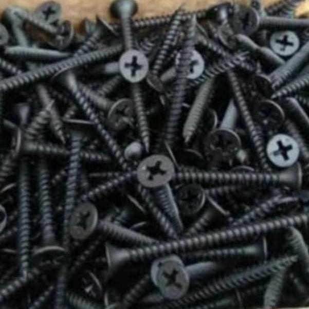 scrup gypsum 6x11/2" 4cm scrup gypsum hitam tajam per 100pcs