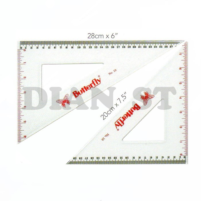 

Bagus Penggaris Segitiga No. 10 Butterfly / Triangle Ruler No.10 - Pc Promo