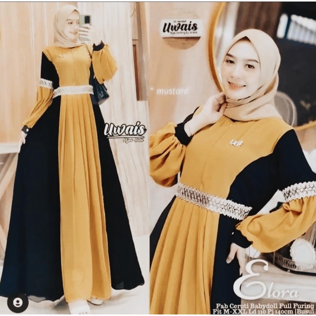 LANGSUNG KIRIM CERUTY ELORA SUPER JUMBO XXXL [ LD 130 BB 95- 120 KG]GAMIS CERUTY BEBYDOL RENDA /GAMIS REMPEL/ BUSUI