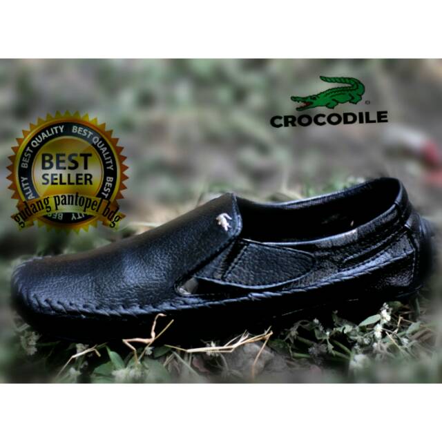 TERLARIS sepatu CROCODILE Slip On pria casual SLOP PRIA BEST SELLER KARE'ET HITAM