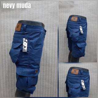  Celana  Pendek  Cargo  Pria Mocca abu tua cokelat navy muda 