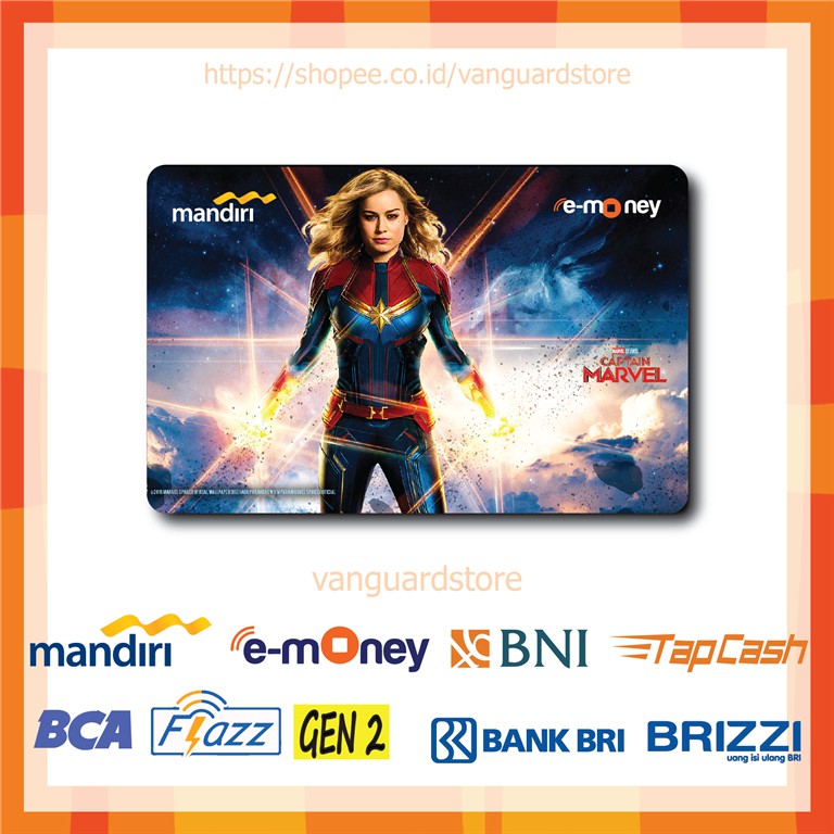 KARTU E MONEY E TOLL CAROL DANVERS CAPTAIN MARVEL FILM 31 EMONEY MANDIRI FLAZZ BCA TAPCASH BRIZZI