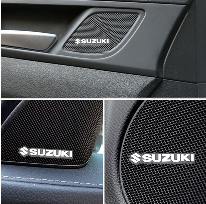 4 Buah 3D Aluminium Emblem Interior Speaker Audio Lencana Stiker untuk Suzuki ERTIGA Swift XL7 SX4 Jimny Vitara Jimny