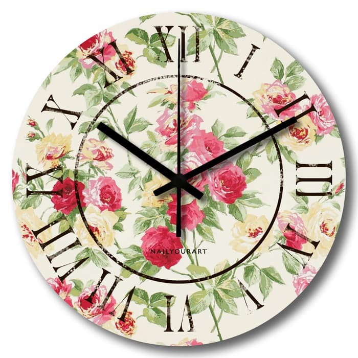 Jam Dinding Unik Artistik - Rose Wall Clock