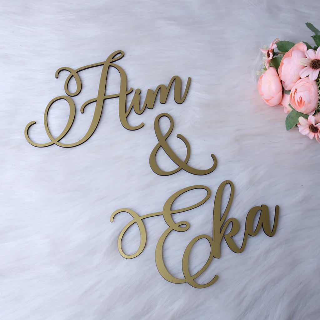 Wooden Couple Name Plaque