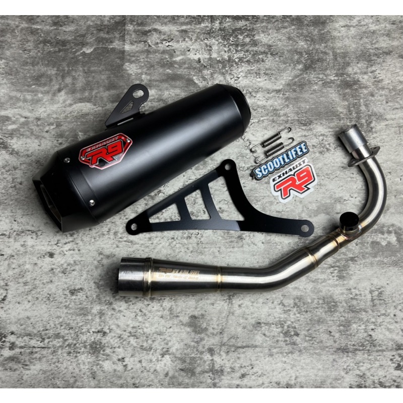 Knalpot R9 New Alpha Series Black Edition For Vespa Matic