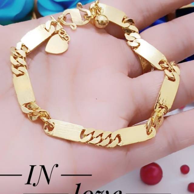 Gelang tempe lapis emas 24k