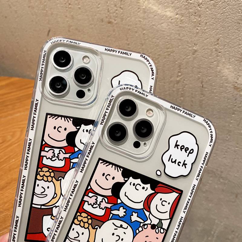 Snoopy family Clear Air Bag Silicone Case VIVO Y21S Y21A Y21E Y21G Y50 Y30i Y20S Y20i Y12S Y93 Y91C Y95 V9 S1 V20 V15 Pro V11i V20SE V21 Y19 Y15S Bumper Protect Cover Casing