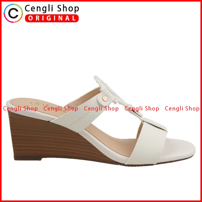 SANDAL WEDGES KULIT HUSH PUPPIES WANITA ORIGINAL TERBARU PUTIH HW11