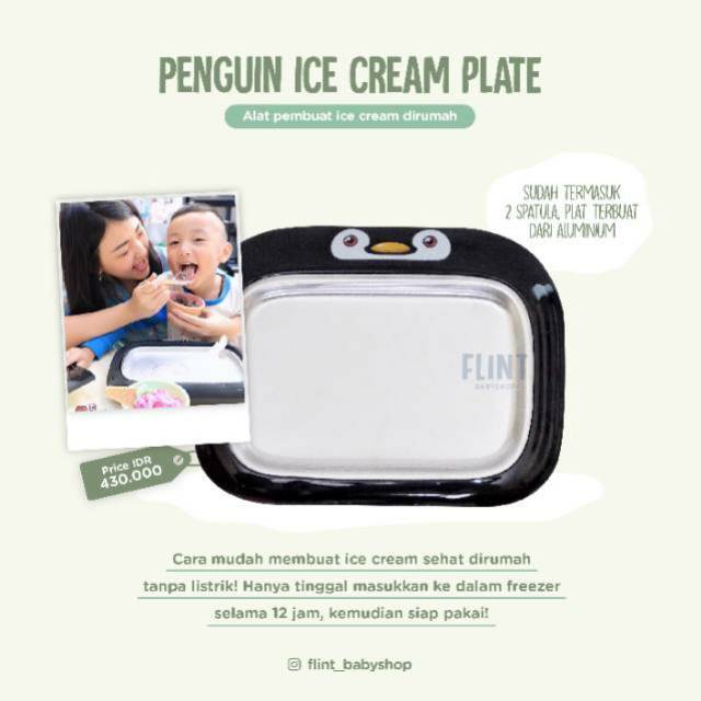 Iron plate ice cream maker panda pinguin premium quality alat buat es krim