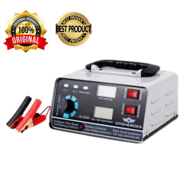 Charger Carger Cas Casan Aki Mobil Motor Otomatis 400W 12V/24V 400Ah + LCD OTOHEROES-618A