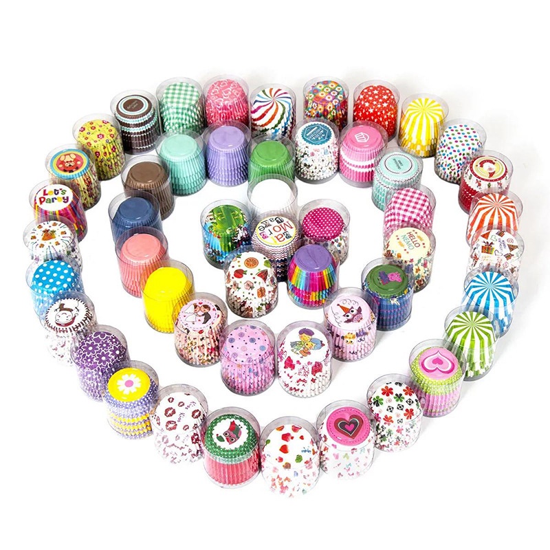 COD✨100 pcs/1 set cangkir kue pencetakan suhu tinggi dan tahan minyak/high temperature and oil proof printing cake cups