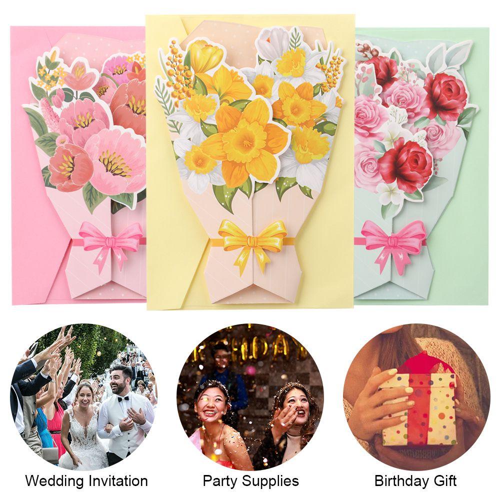 Solighter Flower Series Card Kartu Ucapan Berkah Kreatif Baru Kartu Lipat 3D