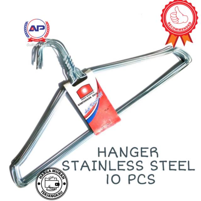 Gantungan Baju Hanger Kawat Stainless 10 Pcs.