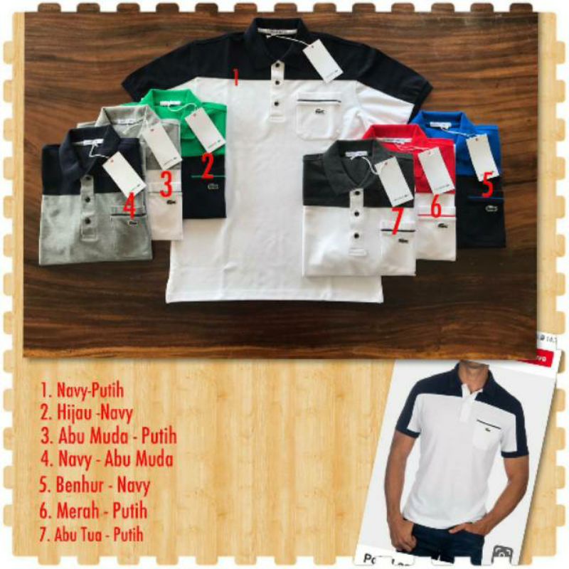 t-shirt kaos kerah pria lacoste original