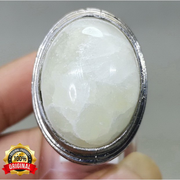CINCIN BATU AKIK ORIGINAL MANI GAJAH PUTIH JUMBO
