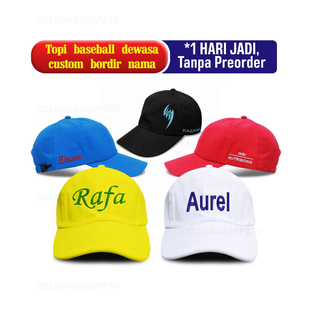 TOPI BORDIR NAMA SATUAN TOPI BORDIR DEWASA SATUAN TOPI CUSTOME SATUAN