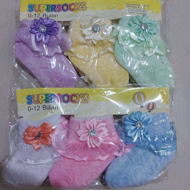 Kaus kaki bayi boneka isi 3 for 0-6month