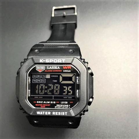 Jam tangan anak perempuan / laki digital sport Lasika L8109, tahan air & dapat kotak.