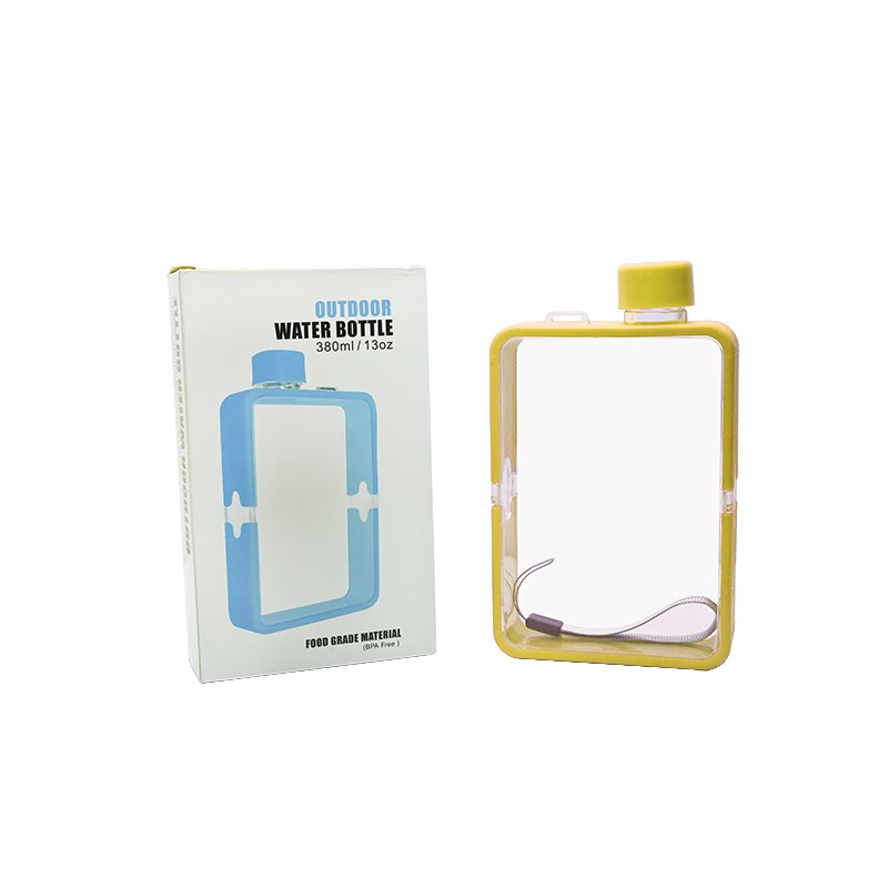 Indoshare Botol Minum Unik Kotak 380ml-Kuning