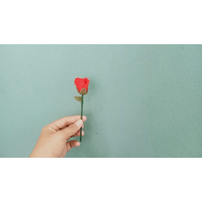 bunga mawar flanel mini. bunga flanel tangkai bunga mawar satuan