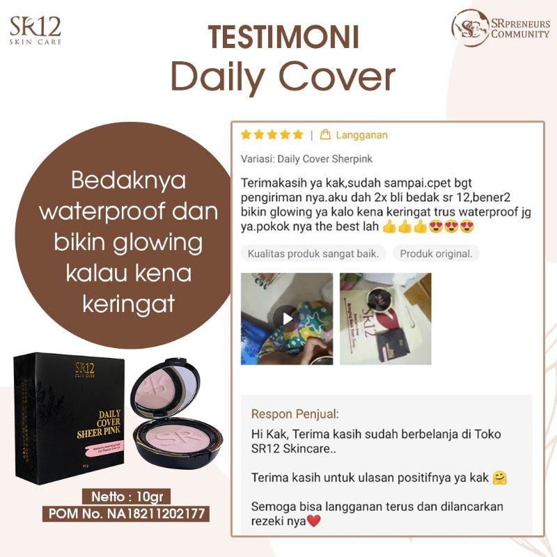 COMPACT POWDER SR12 - BEDAK TAHAN AIR DAN KERINGAT - BEDAK PADAT OIL CONTROL