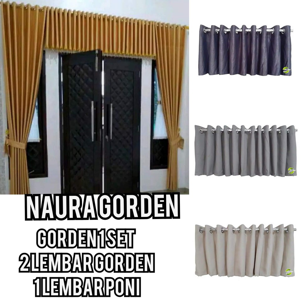 1set Gorden jendela pintu Mewah ruang tamu Minimalis Blackout import Korden kupu Tarung Horden tebal