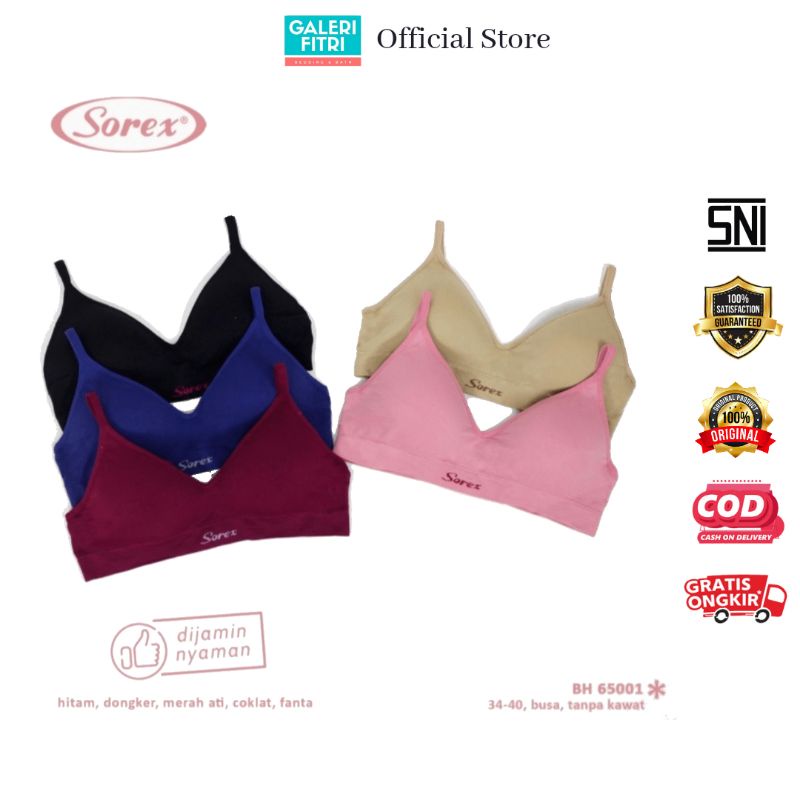 Bra Sorex 65001 - BH Sorex 65001 - Bra Sorex Busa - BH Sorex Busa - Bra Tanpa Kawat - BH Tanpa Kawat