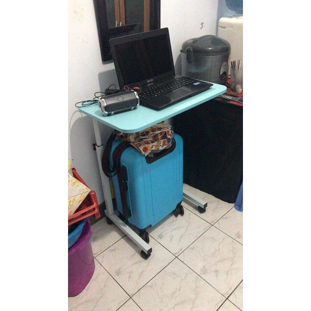 COD Meja Laptop PPKM WFH Meja Roda Serbaguna  Meja Makan Portable Stand Aluminium Tinggi Bisa Di Setting murah