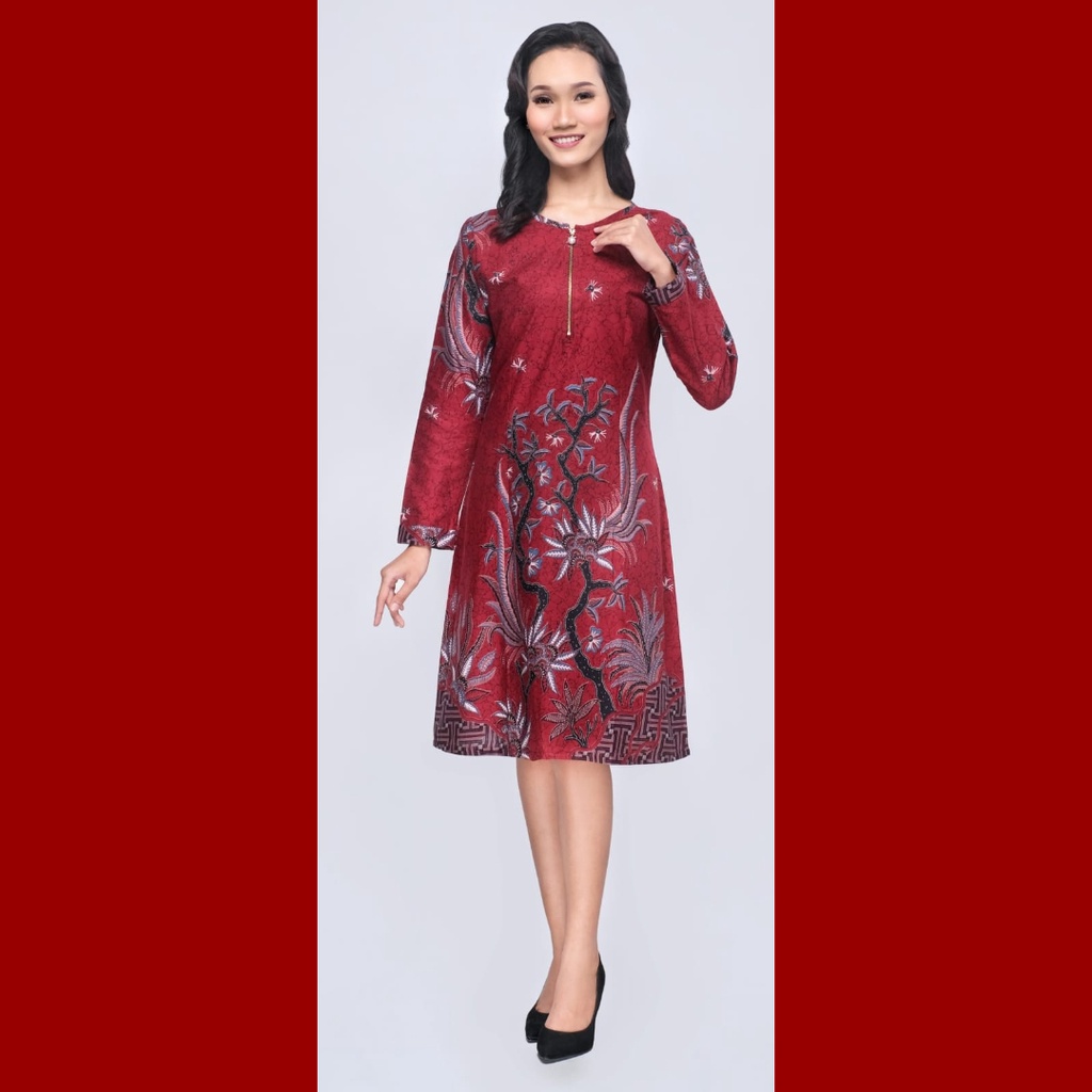 VIVO MERAH BATIK COUPLE KELUARGA PASANGAN MODERN JUMBO PREMIUM SARIMBIT AYAH IBU ANAK DRESS TUNIK