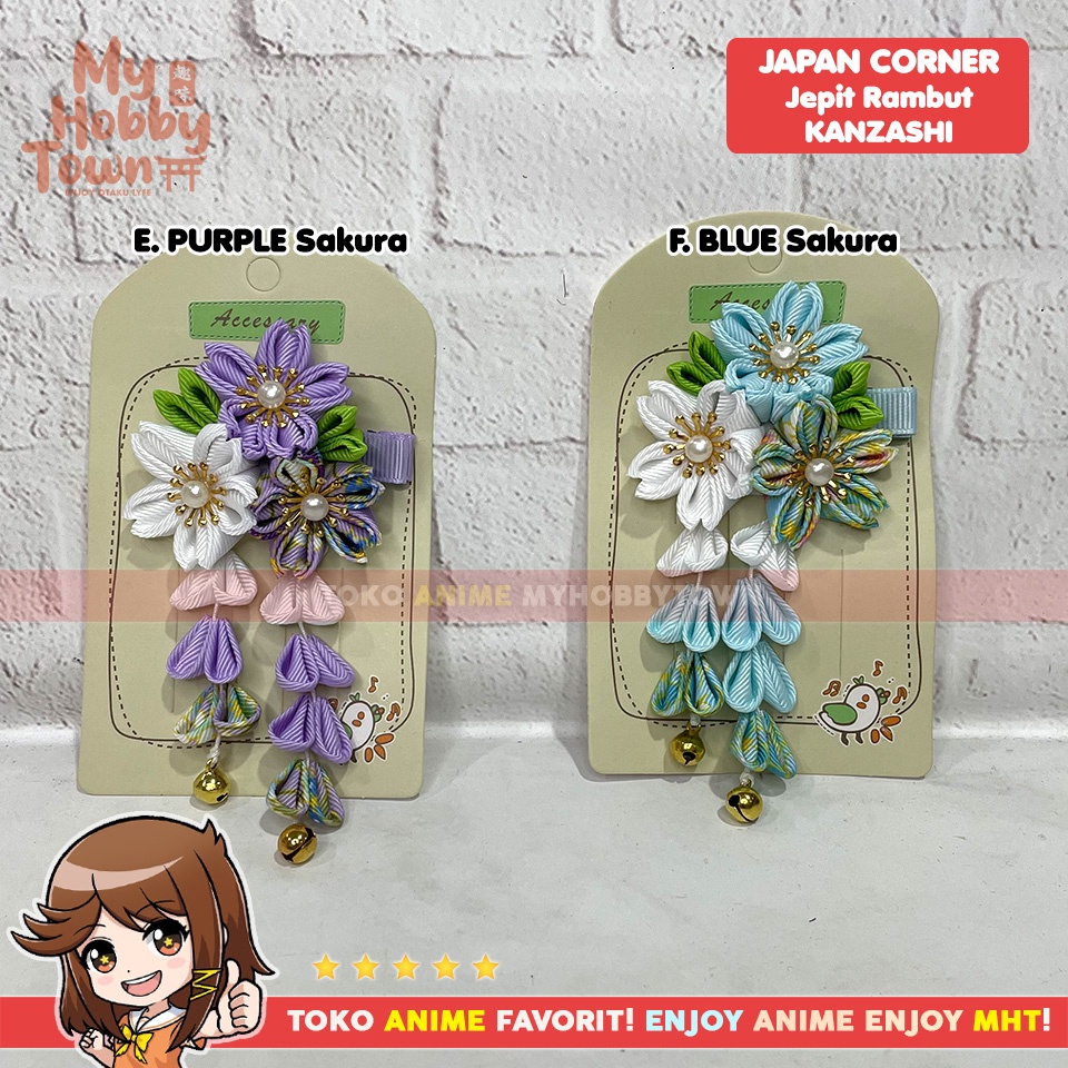 Kanzashi Jepit Rambut Hiasan Bunga Jepang Sakura Hairpin