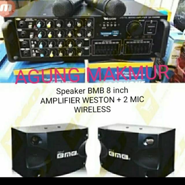 Paket Karaoke Bmb Soundsystem Speaker BMB 8 inch Amplifier Weston