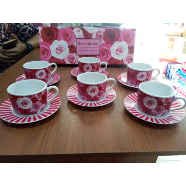 Gelas Cangkir set Kopin pink