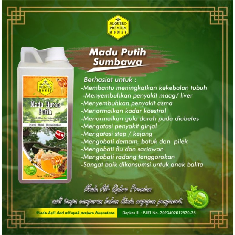 Madu Putih Sumbawa Al Qubro Premium Honey 1000gr
