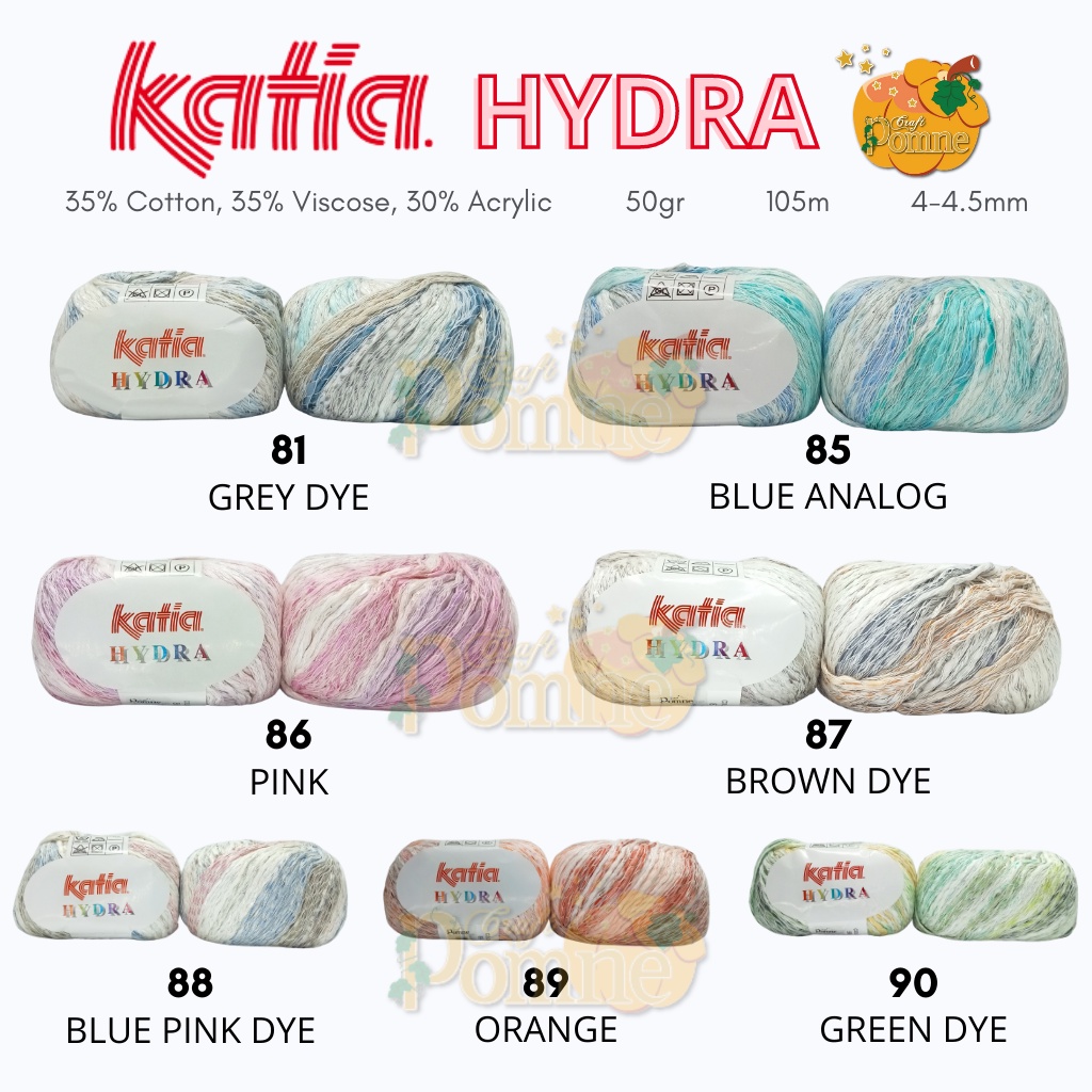 BENANG RAJUT PREMIUM IMPORT - KATIA HYDRA - MADE IN SPAIN PREMIUM KNITTING YARN